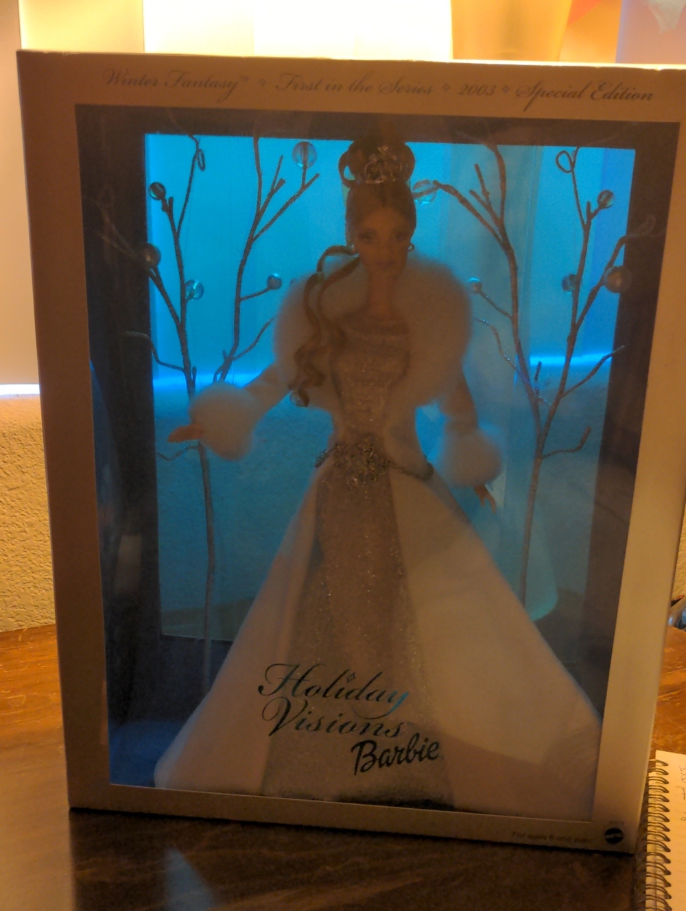 Mattel Holiday Visions Barbie - White and Silver Gown with Fur Trim
